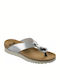 Scholl Kenna Women's Flat Sandals Anatomic in Silver Color