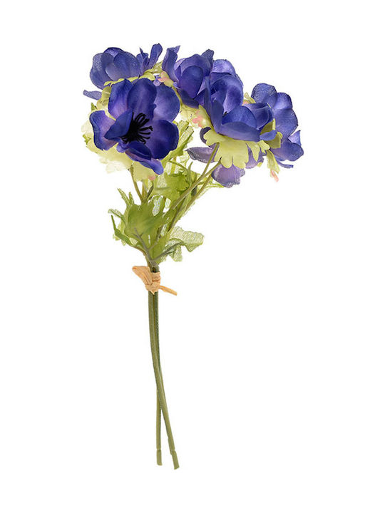 Inart Bouquet of Artificial Flowers Ανεμώνα Blu...