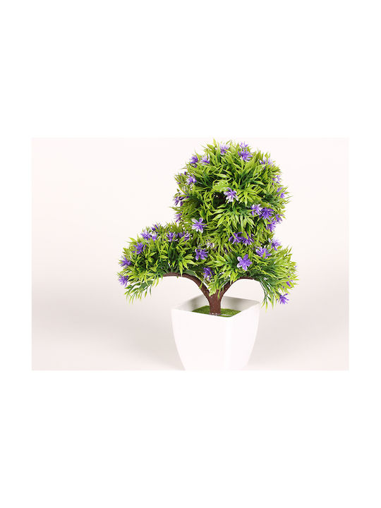 Keskor Artificial Plant in Small Pot Bonsai Purple 26cm 1pcs