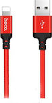 Hoco Braided USB to Lightning Cable Κόκκινο 1m (X14)