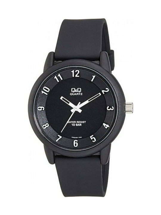 Q&Q Γυναικείο Ρολόι 41mm Μπαταρίας με Μαύρο Καο...