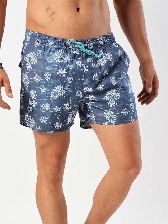 Emerson Men's Swimwear Shorts Navy Blue with Patterns