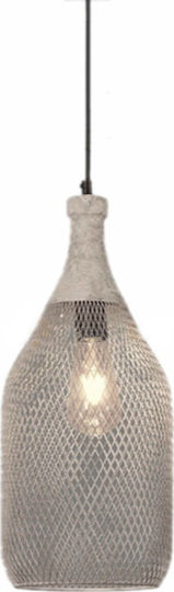 Zaros Pendant Light Beige Grid with Socket E27 20.5x40.6x40.6cm