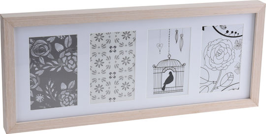 Zaros Multi Bilderrahmen Wandmontage 4 Positionen Hölzernes mit Beige Rahmen