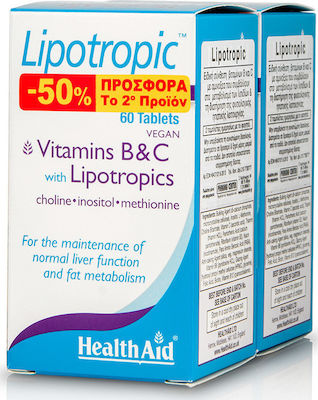 Health Aid Lipotropic with Vitamins B & C 2 x 60 tablets