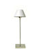 Zaros Metal Table Lamp with White Shade and Silver Base