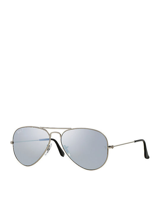 Ray Ban Aviator Unisex Γυαλιά Ηλίου με Ασημί Με...