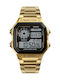 Skmei 1335 Digital Watch Battery with Gold Metal Bracelet