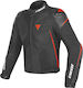 Dainese Super Rider D-Dry Sommer Herren Motorradjacke Wasserdicht Black / Red-Fluo