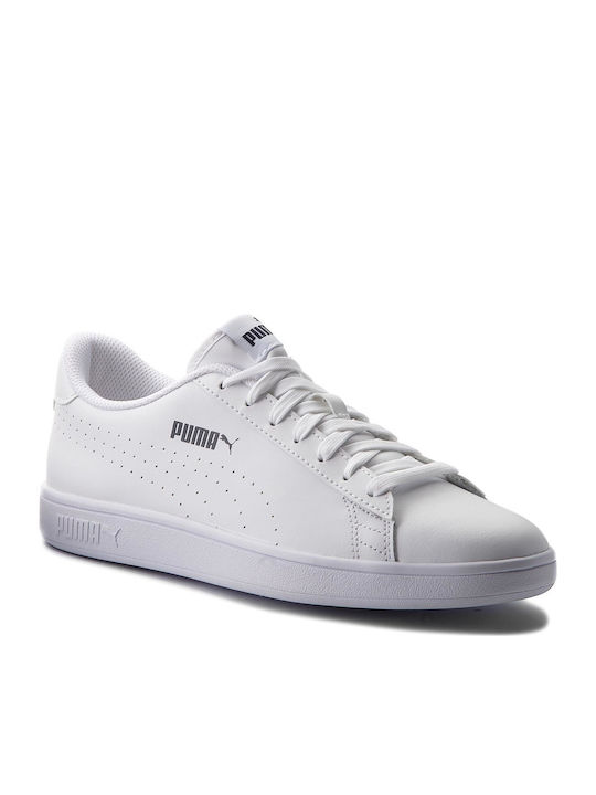 Puma Smash V2 L Perf Γυναικεία Sneakers Λευκά