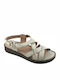 Safe Step A800 Leather Women's Flat Sandals Anatomic in Gray Color