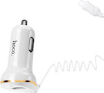 Hoco Car Charger White Z14 Total Intensity 3.4A with a Port USB with Cable Lightning