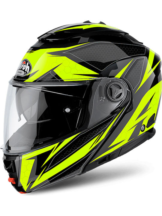 Airoh Phantom S Flip-Up Helmet with Pinlock and Sun Visor ECE 22.05 1690gr Evolve Yellow Gloss