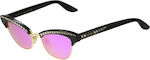 Gucci Γυναικεία Γυαλιά Ηλίου με Μαύρο Σκελετό και Μωβ Καθρέφτη Φακό GG0153/S 001