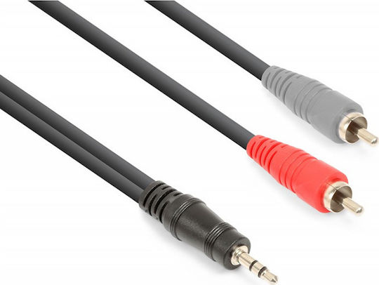 Vonyx Καλώδιο Ήχου 3.5mm male - RCA male Μαύρο 3m 177.776
