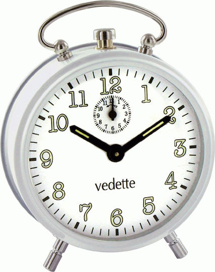 Vedette Tischuhr Mit Wecker Weiß VR70002