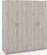 Ηλέκτρα Four-Leaf Door Wardrobe Ash Grey 160x52x180cm