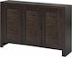 Wooden Shoe Organizer with 2 Shelves Brown 114x34x68cm