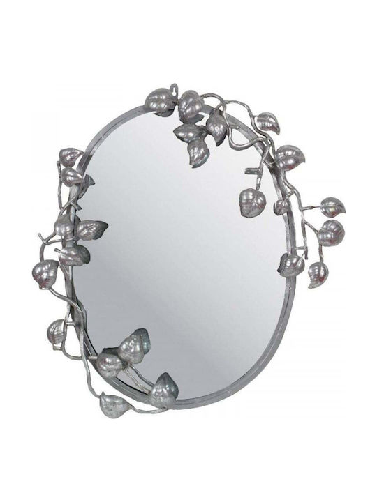 Artekko Wall Mirror Oval with Silver Metallic Frame 65x65cm 1pcs