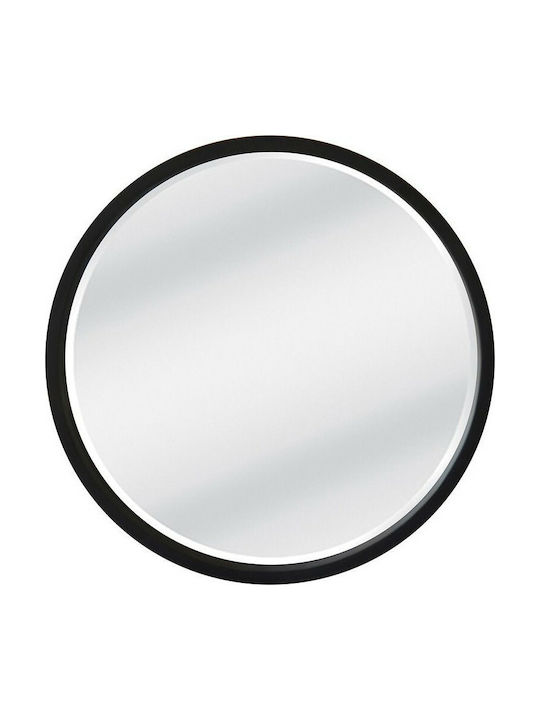 Liberta Wall Mirror with Black Wooden Frame Diameter 62cm 4pcs