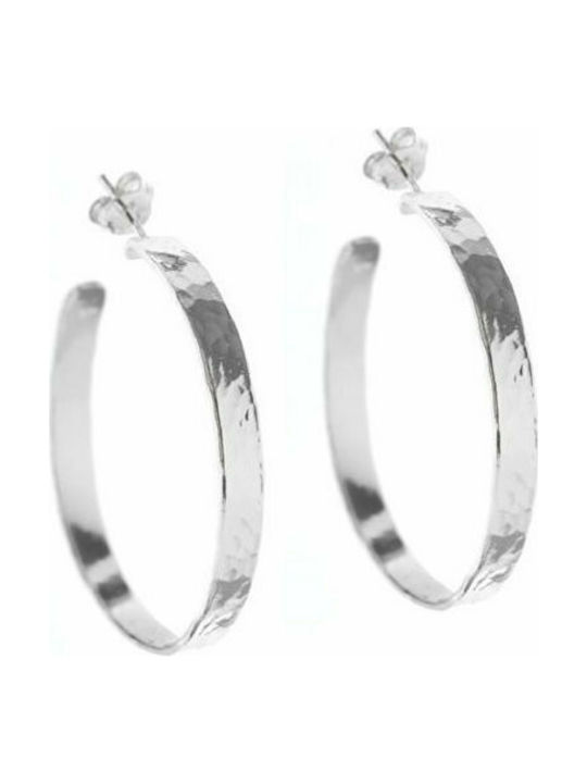 Handmade earrings hoops made of silver