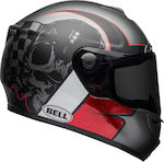 Bell SRT Hart Luck Charcoal/White/Red Skull Motorradhelm Volles Gesicht ECE 22.05 1500gr