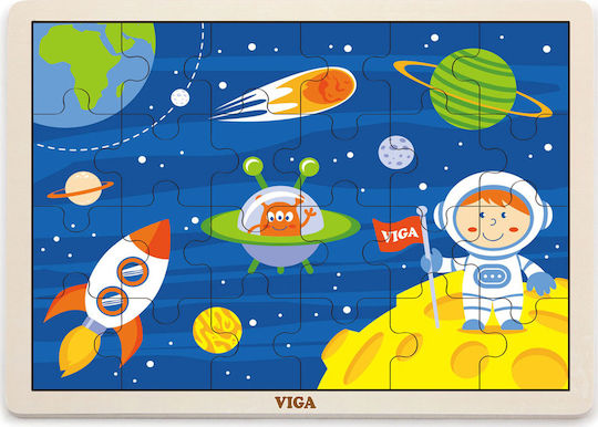 Ξύλινο Παιδικό Puzzle Space Travel για 2+ Ετών 24pcs Viga Toys