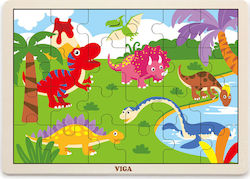 Wooden Kids Puzzle Dinosaurs for 2++ Years 24pcs Viga Toys