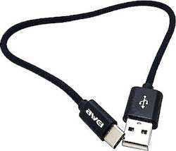 Awei CL-85 Редовна USB 2.0 в Микро USB 0.3м Черен