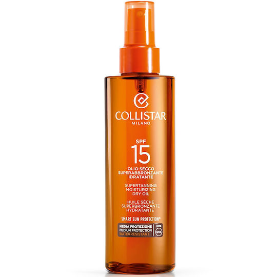 Collistar Supertanning Sun Dry Oil Sunscreen Body Oil SPF15 Spray 200ml