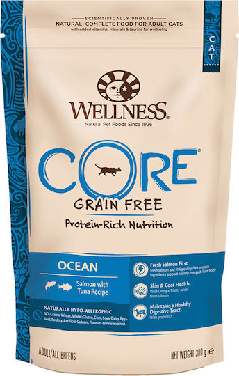 Wellness Core Ocean Ξηρά Τροφή χωρίς Σιτηρά για Ενήλικες Στειρωμένες Γάτες με Σολομό / Τόνο 0.3kg