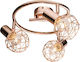 Globo Lighting Triple Spot with Socket E14 in Copper Color