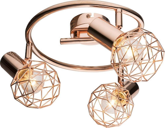 Globo Lighting Τριπλό Σποτ με Ντουί E14 σε Χάλκινο Χρώμα