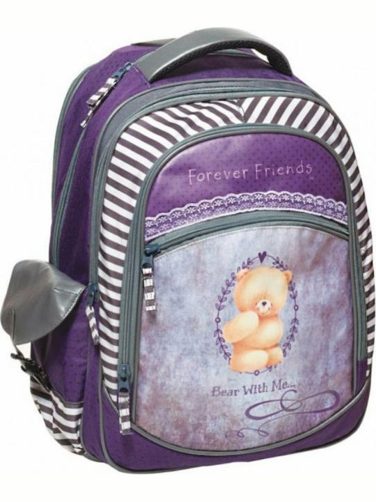 Forever Friends Rustic School Bag Backpack Elementary, Elementary in Purple color