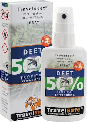 Travelsafe Travel Deet 50% Insektenabwehrmittel Lotion in Spray Geeignet für Kinder 60ml