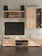 Wohnzimmer TV-Einheit Damis Beige mit Vitrine M237,5xB45xH210cm