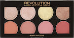 Revolution Beauty Palette with Blush Blush Palette 13gr