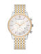 Claude Bernard Classic Chronograph Watch Chronograph Battery with Gold Metal Bracelet