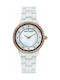 Claude Bernard Dress Code Crystals Watch with White Metal Bracelet