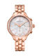 Claude Bernard Dress Code Crystals Watch Chronograph with Pink Gold Metal Bracelet