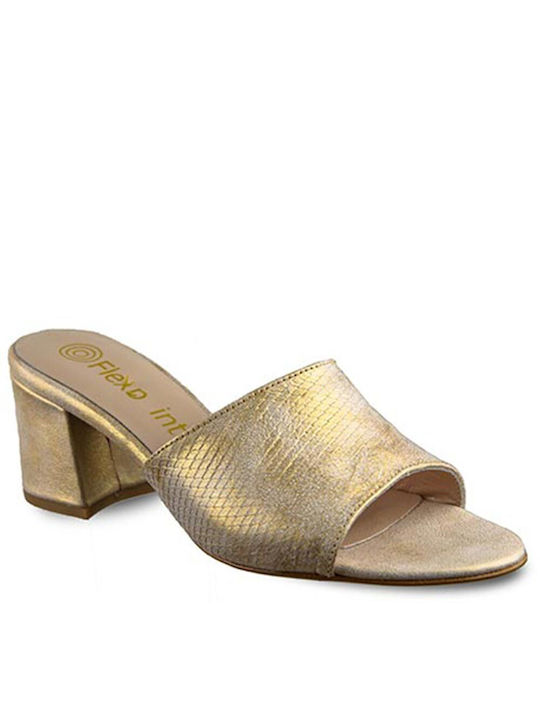 LEATHER SANDAL GOLD STAMPED
