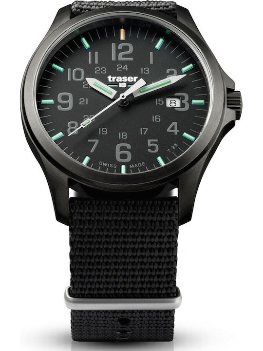 Traser Men's Watch 42mm Battery with Black Fabr...