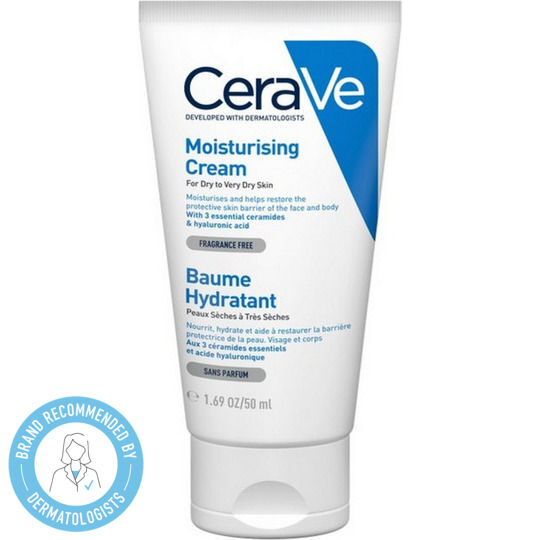 CeraVe Moisturising Cream Moisturizing Cream Body with Hyaluronic Acid for Dry/Very Dry & Sensitive Skin 50ml