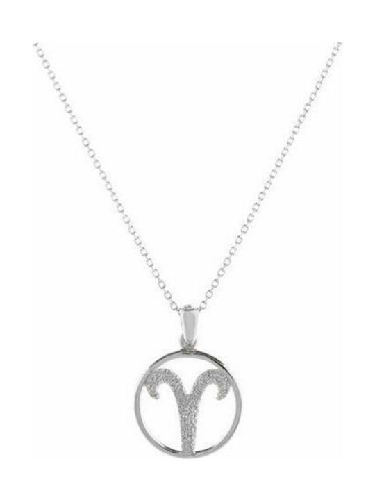 Zodiac ram necklace in silver