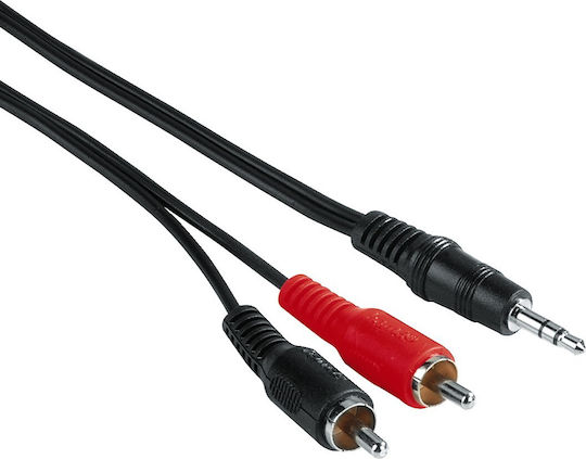 HAMA Καλώδιο Ήχου 3.5mm male - RCA male Μαύρο 5m 00043343
