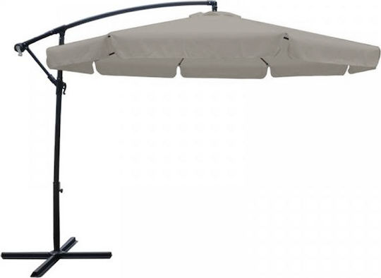 Professional Hanging Circular Umbrella Metal Grey Diameter 3m