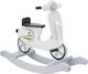 Kids Concept Wooden Rocking Toy Scooter for 18+ months with Max Load Capacity 50kg White