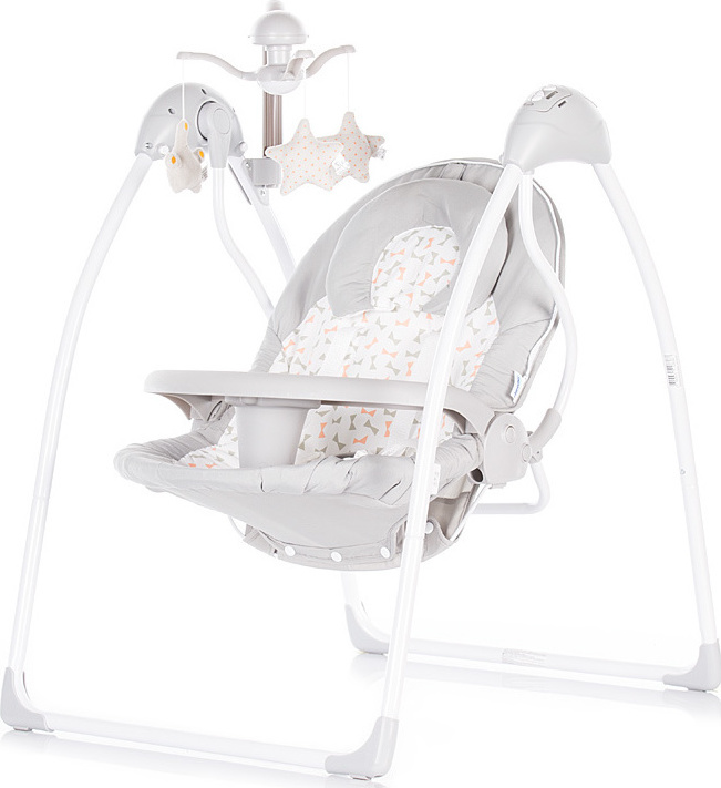 Chipolino Electric Baby Swing and Bouncer Serena Grey Ribbon Skroutz.gr
