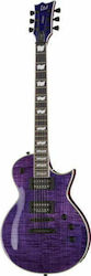 ESP Electric Guitar LTD EC-1000FM See Thru with HH Pickups Layout, Rosewood Fretboard in Purple