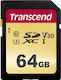 Transcend 500S SDXC 64GB Class 10 U3 V30 UHS-I